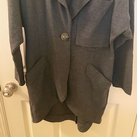 CAbi #994 Lisbon Topper Jacket Cardigan Ponte Coat Sweater Gray Women's Small - Picture 4 of 8